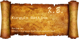 Kurgyis Bettina névjegykártya