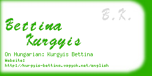 bettina kurgyis business card